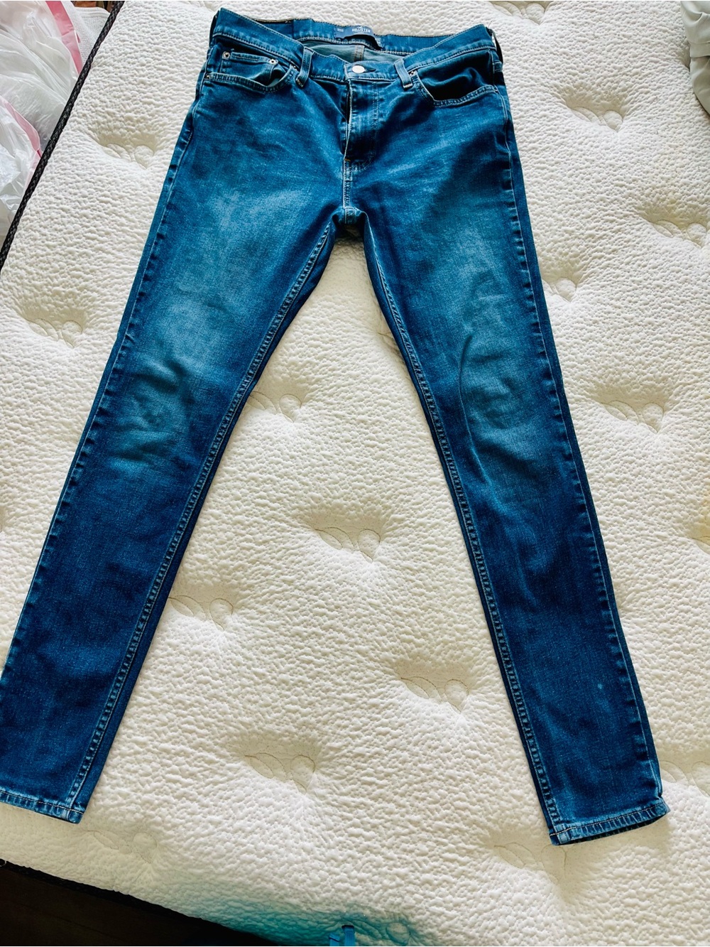 Hollister Men's Epic Flex Mid-Blue Skinny Jeans